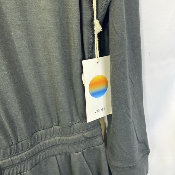 Vuori Women's Lux Henley Jumpsuit Size Small Henley Black Heather Tie Waist NWT - Picture 7 of 16